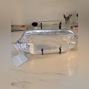 Ulta beauty silver wristlet makeup bag NWT 6.5 x 4 inches